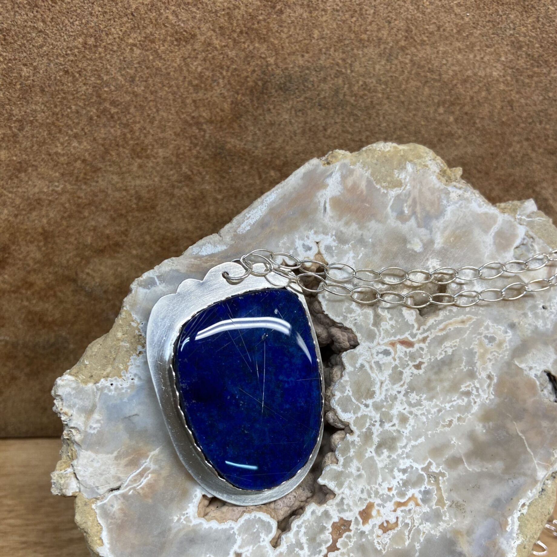 Lapis Lazuli Necklace on Argentium .940 Silver