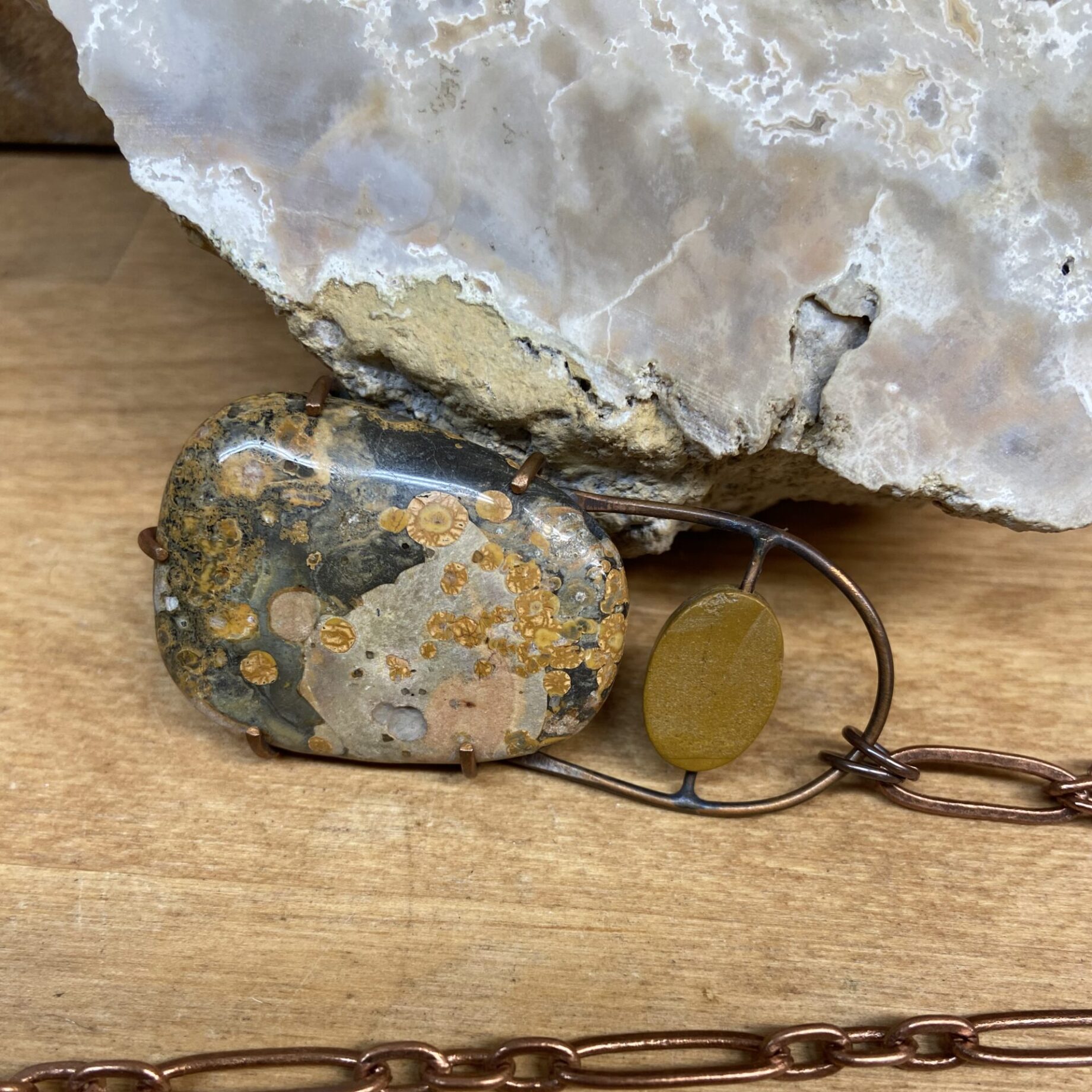 Ocean Jasper on Copper Necklace