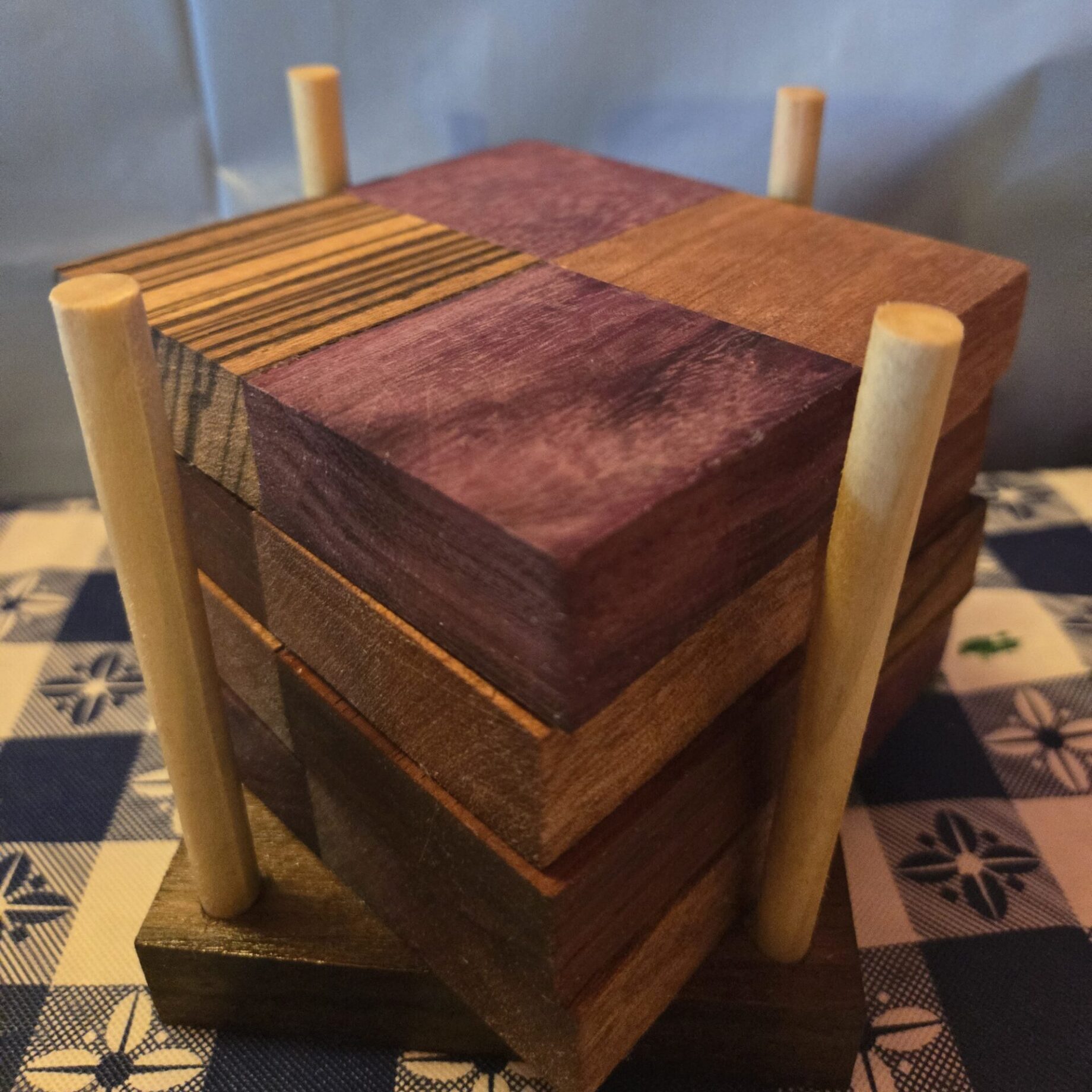 Exotic wood coaster set