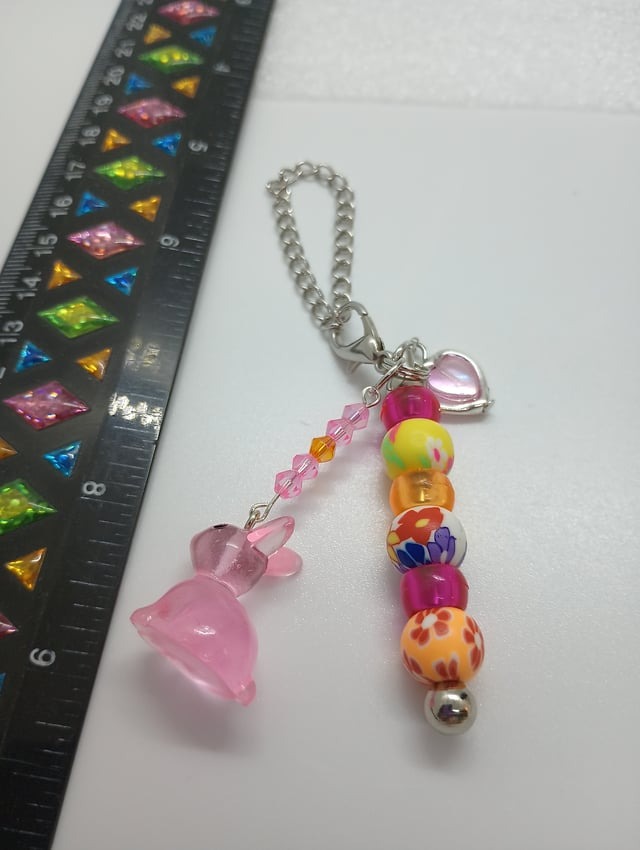 Spring Easter Bunny Purse Charm Keychain - Image 4
