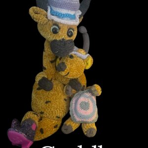 Handmade Velvet Giraffe Duo: Mama & Baby, Knitted Plush Toys