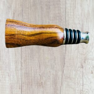 Handcrafted Stainless Steel Bottle Stopper with Turned Red Oak Handle – Elegant Wine & Spirits Topper