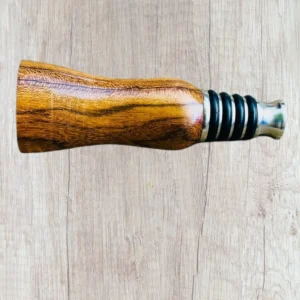 Handcrafted Stainless Steel Bottle Stopper with Turned Red Oak Handle – Elegant Wine & Spirits Topper